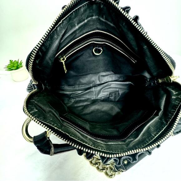 MARC JACOBS Cecilia STARDUST Gold Studded Large Black Quilted Leather Bag Purse - Picture 8 of 15